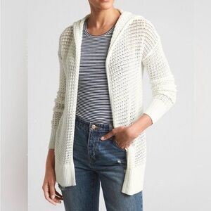 GAP Women's White Open-Knit Cardigan